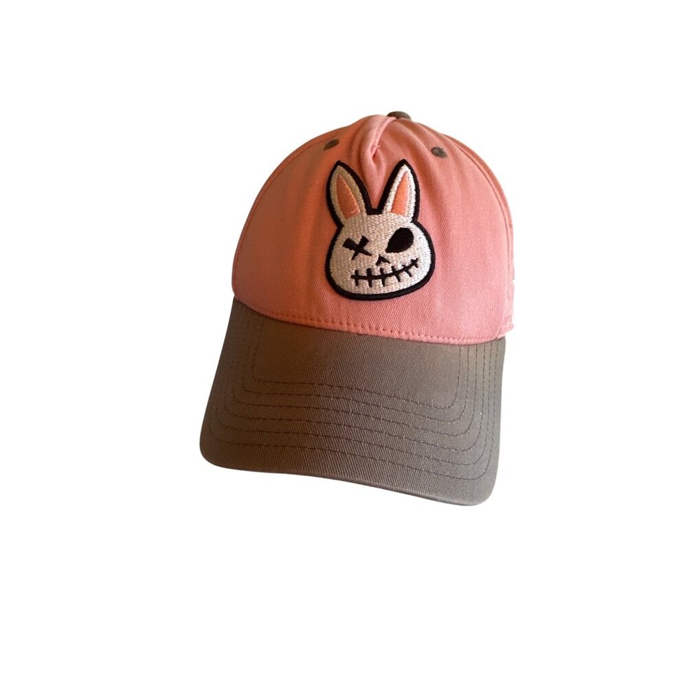 Pink & Brown Rabbit Skull Embroidered Cap Adjustable Borderlands 3